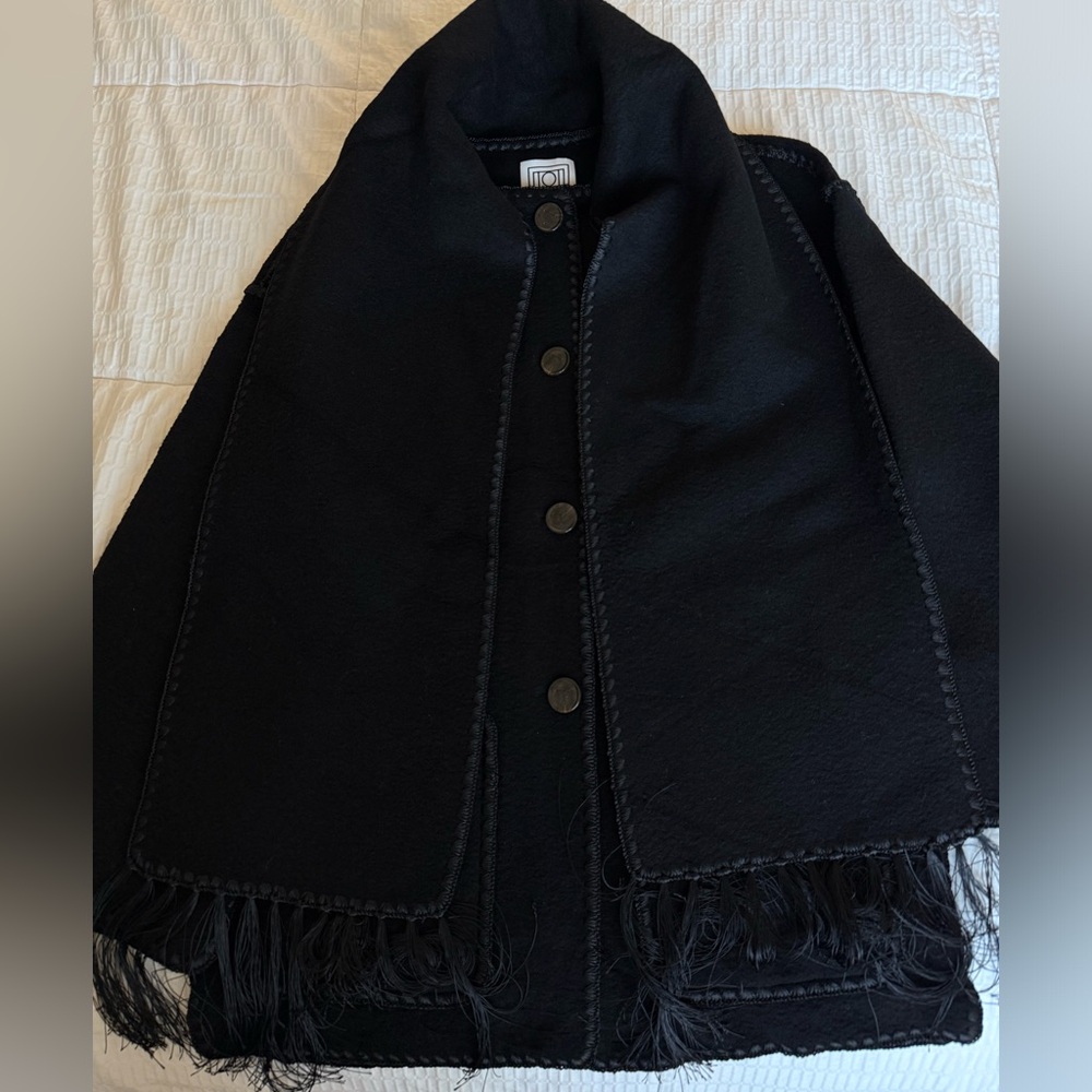 Toteme Scarf Jacket in Black Wool - Picture 2 of 8